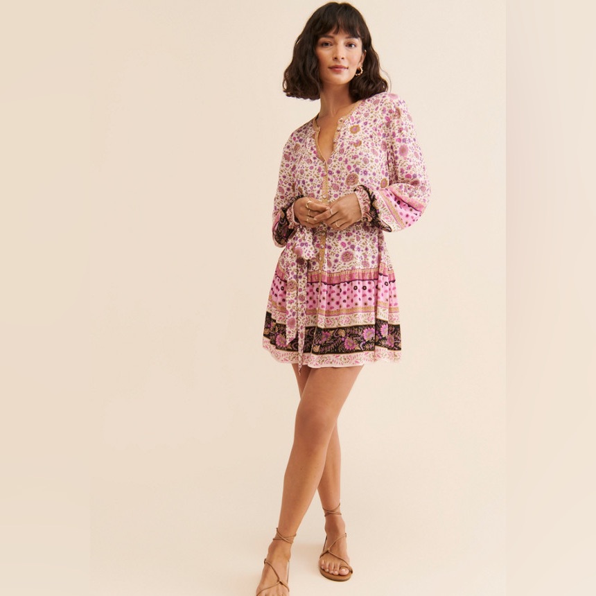 Spell Lady Untamed Tunic Mini Dress In Lavendar